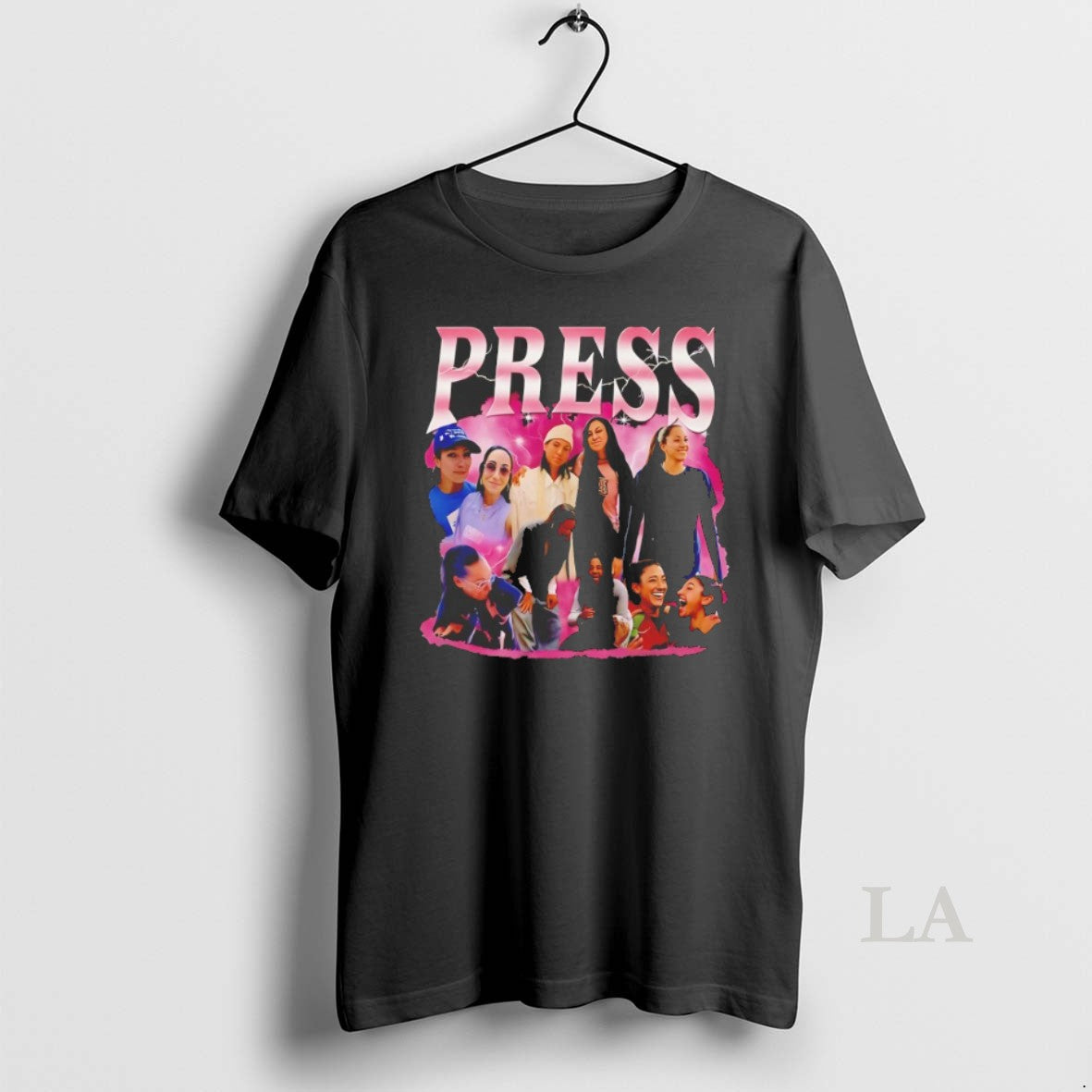 Original Press Pink Lightning Collage Basketball Players