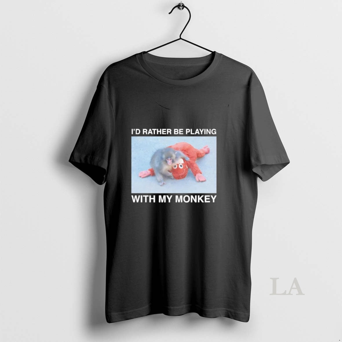 Original Punch Kun Id Rather Be Playing With My Monkey T-Shirts, Hoodie, Sweatshirt | HypeDripTees.com