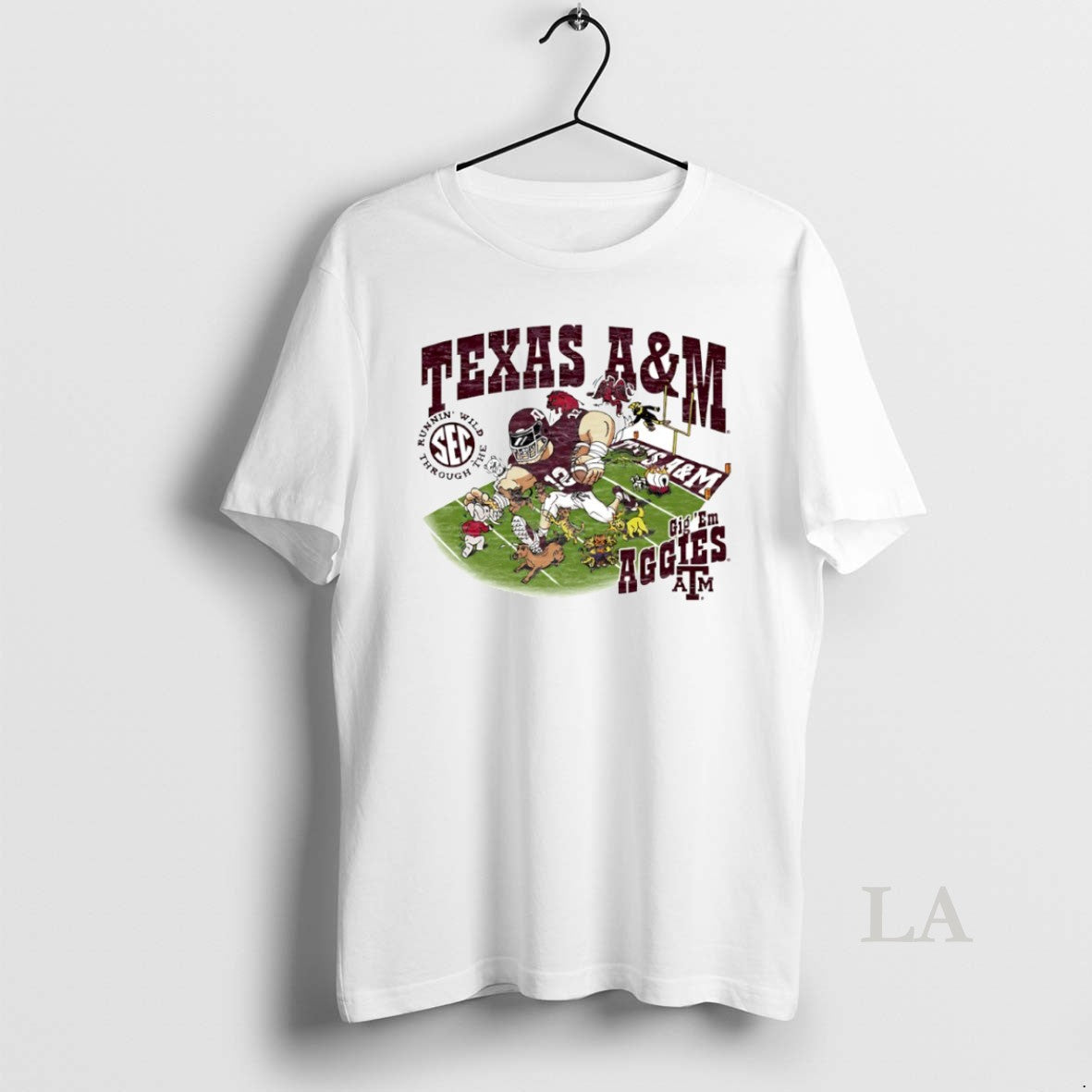 Original Runnin Wild Sec Cig Em Texas A And M Aggies Mascot Running Circle