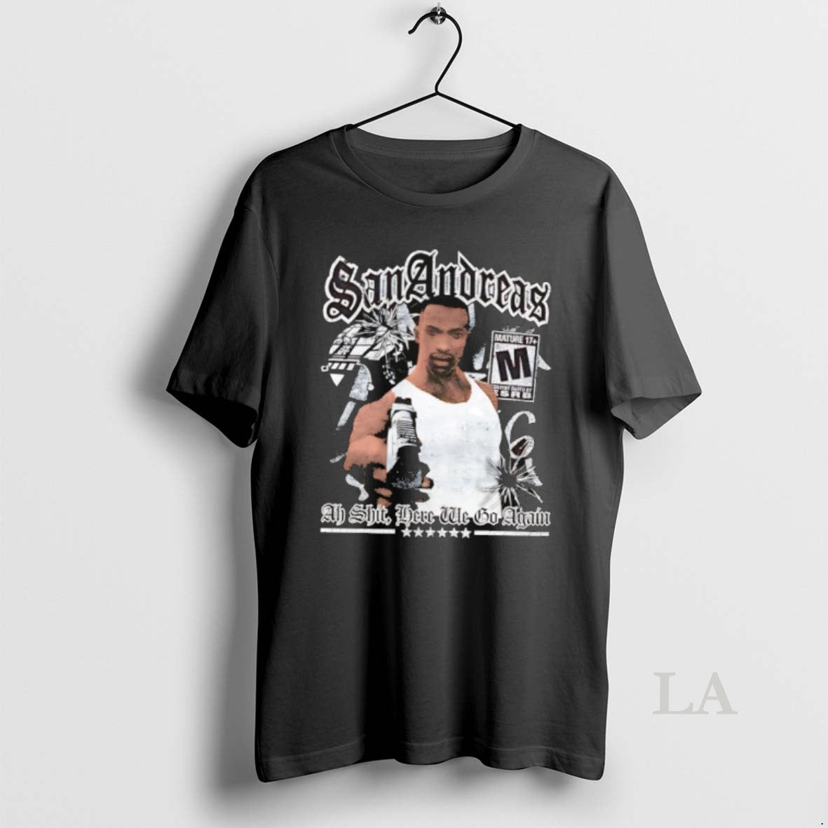 Original San Andreas Grand Theft Auto Cj Ah Shit Here We Go Again T-Shirts, Hoodie, Sweatshirt | HypeDripTees.com