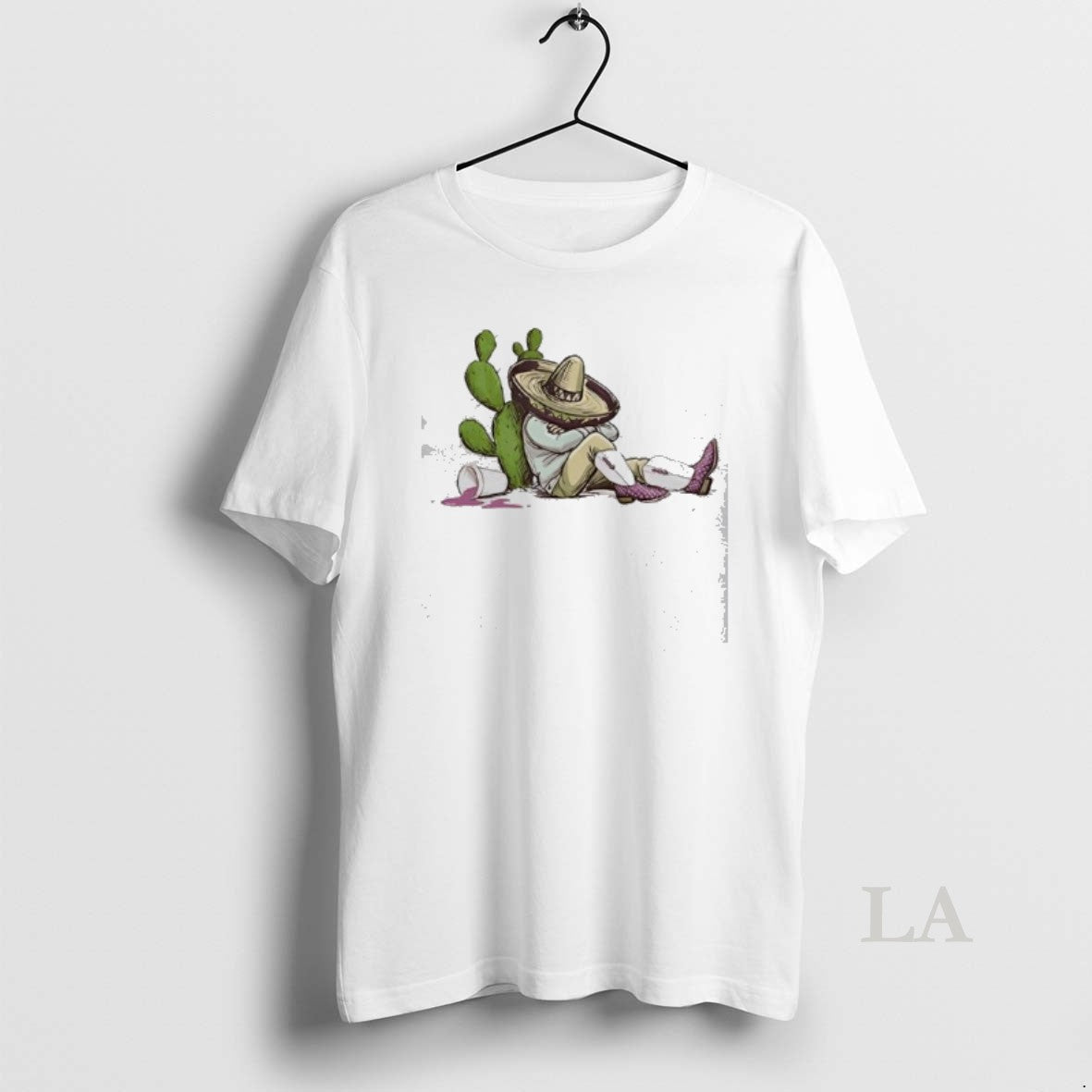 Original Sleeping Mexican Man In Sombrero By Cactus With Drink T-Shirts, Hoodie, Sweatshirt | HypeDripTees.com