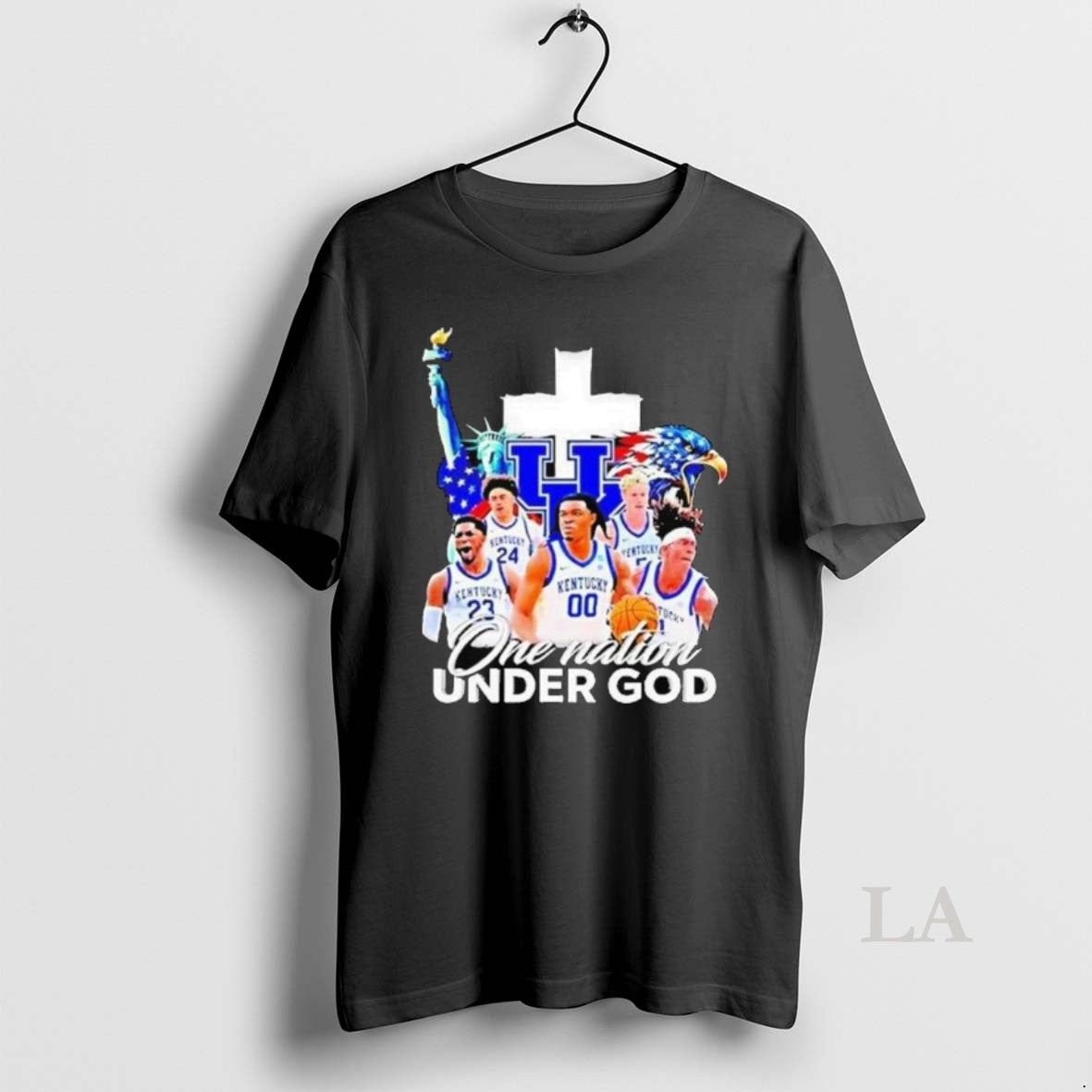 Original Statue Of Liberty Eagle And Kentucky Wildcats Players One Nation Under God Long Sleve T-Shirts, Hoodie, Sweatshirt