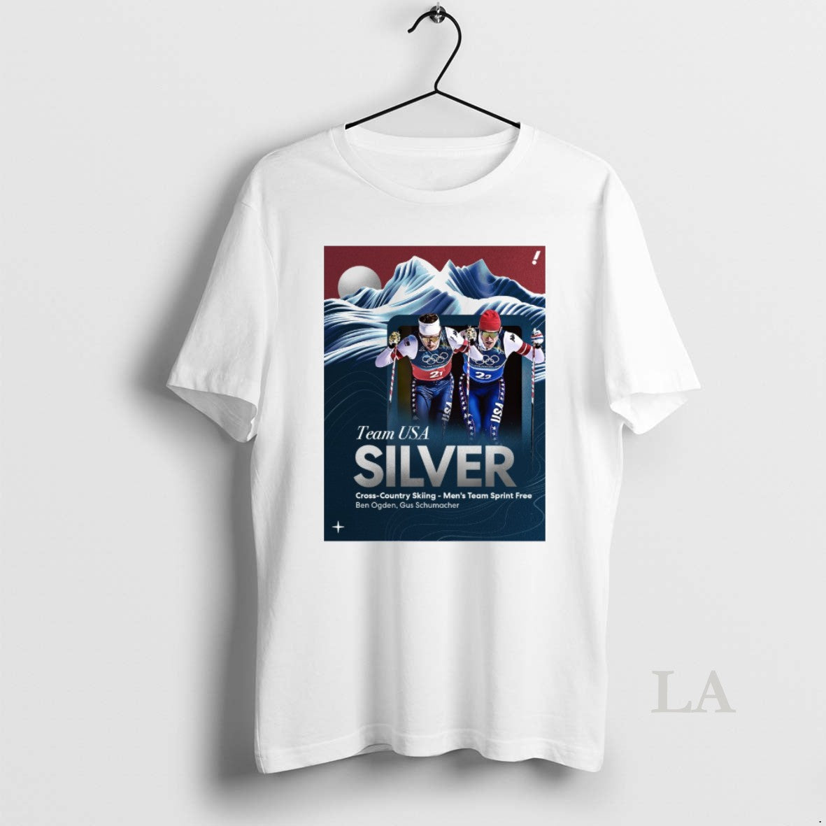 Original Team Usas Ben Ogden And Gus Schumacher Silver Medal 2026 Winter Oiympics T-Shirts, Hoodie, Sweatshirt