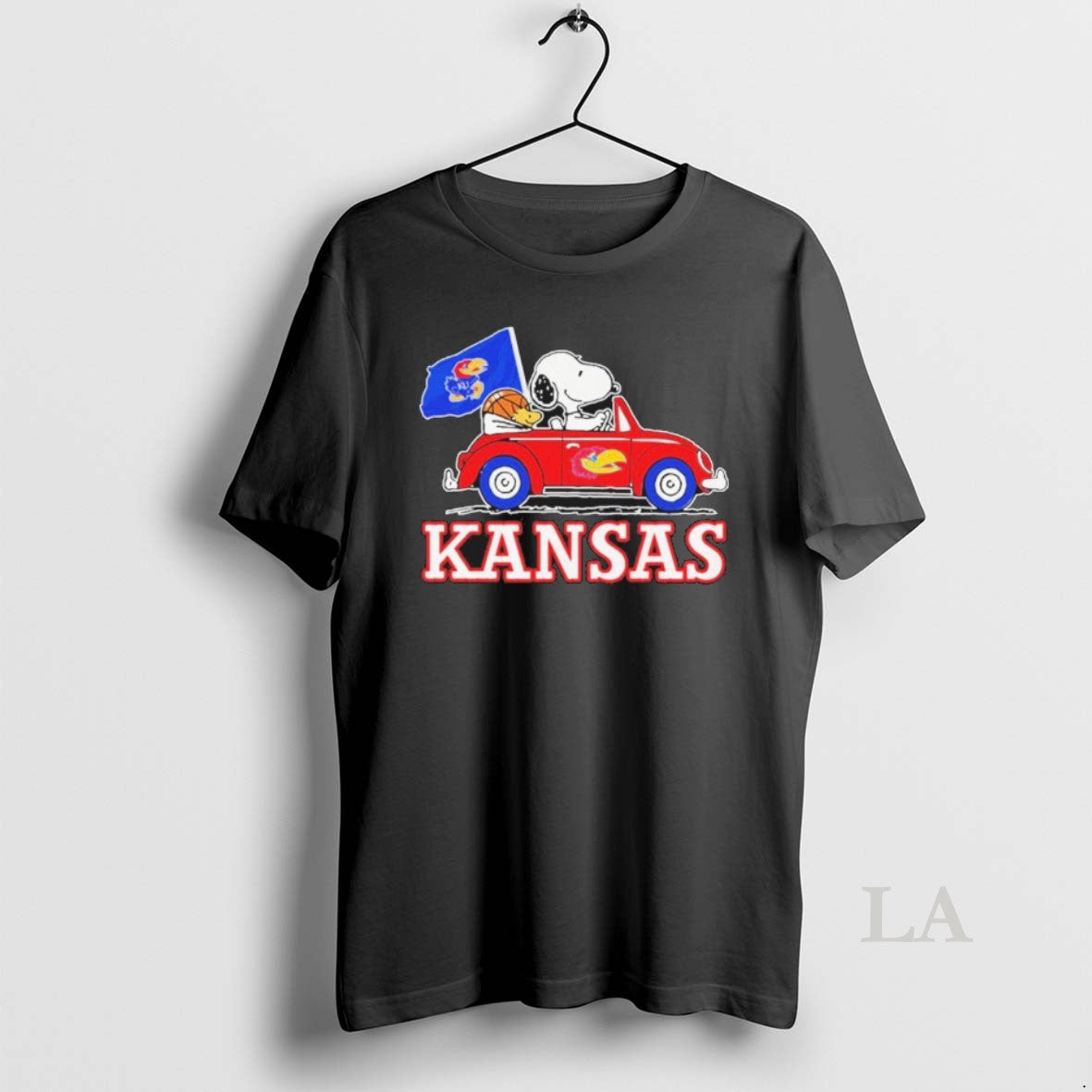 Original The Peanuts X Kansas Basketball Driving Car T-Shirts, Hoodie, Sweatshirt | HypeDripTees.com