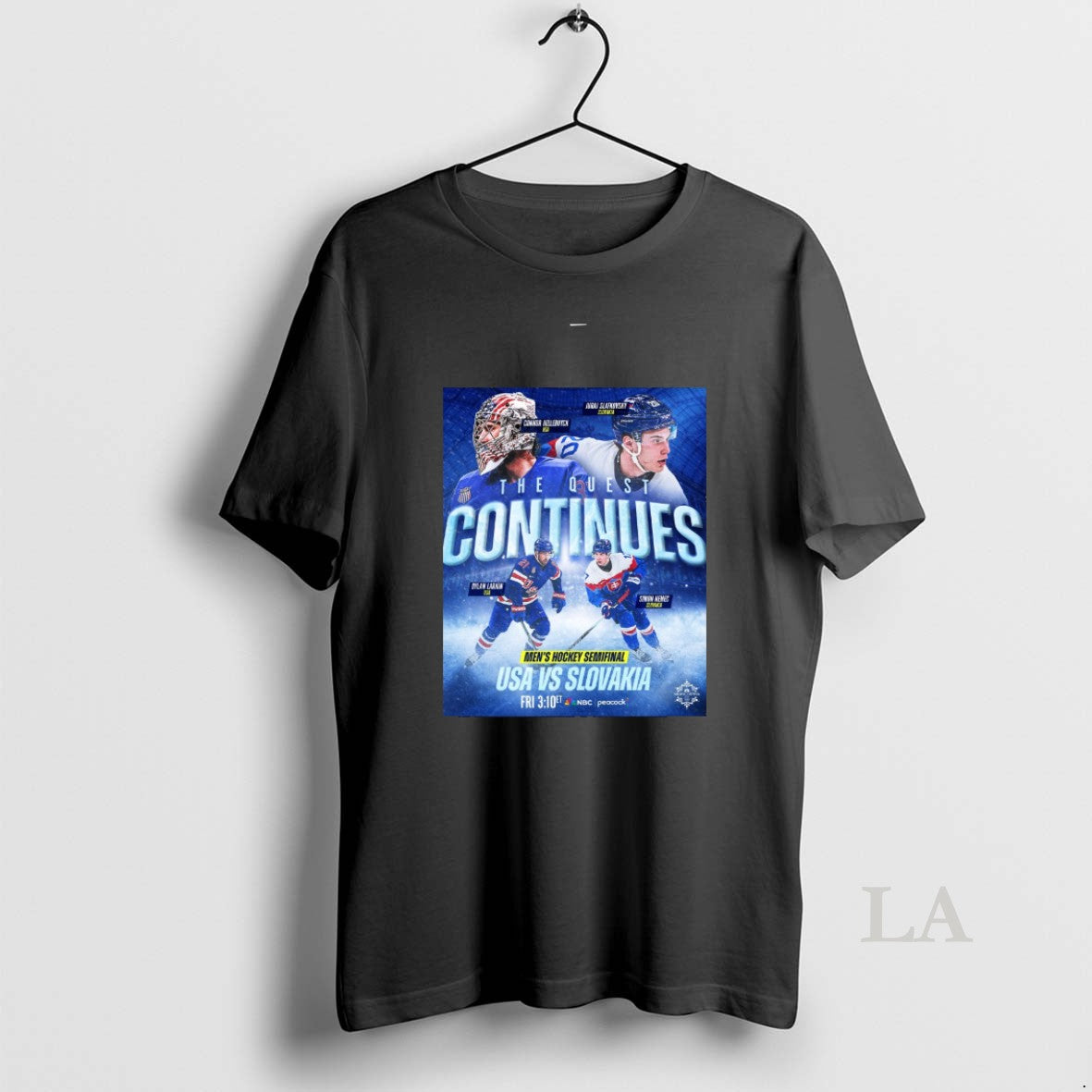 Original The Quest Continues Mens Hockey Semifinal Usa Vs Slovakia Milan Cortina 2026 Winter Olympics T-Shirts, Hoodie,...