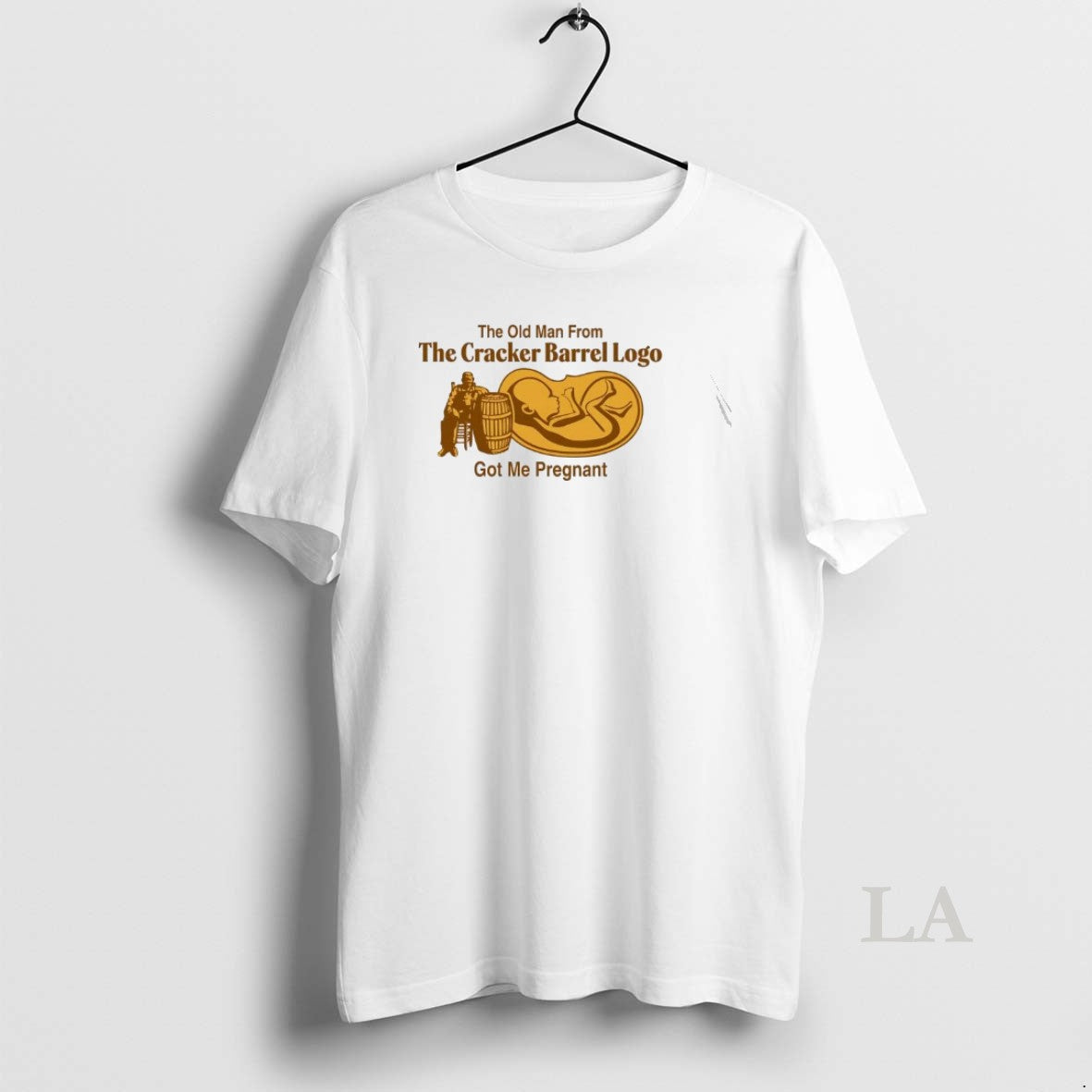Original The Old Man From The Cracker Barrel Logo Got Me Pregnant T-Shirts, Hoodie, Sweatshirt | HypeDripTees.com