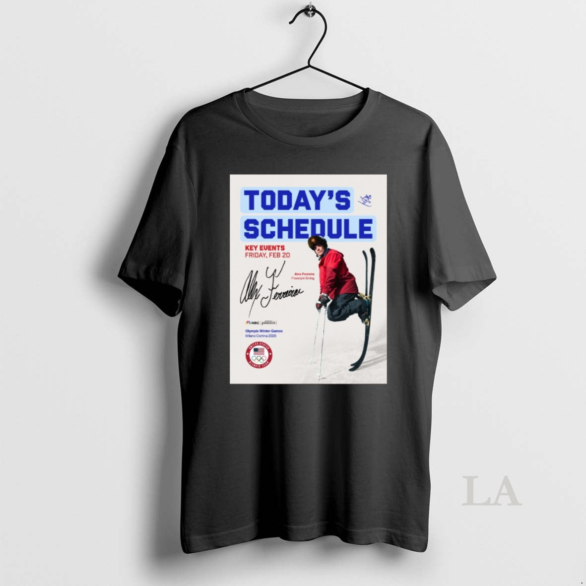 Original Todays Schedule Key Events Feb 20 Alex Ferreira Freestyle Skiing Signature T-Shirts, Hoodie, Sweatshirt
