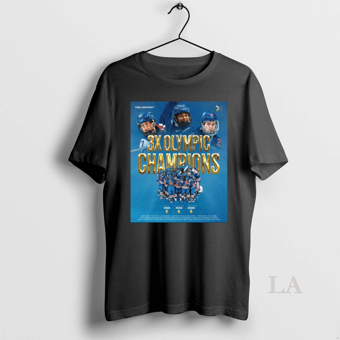 Original Usa Hockey 3x Champions Nagano 1998 Pyeongchang 2018 Milano Cortina 2026 T-Shirts, Hoodie, Sweatshirt