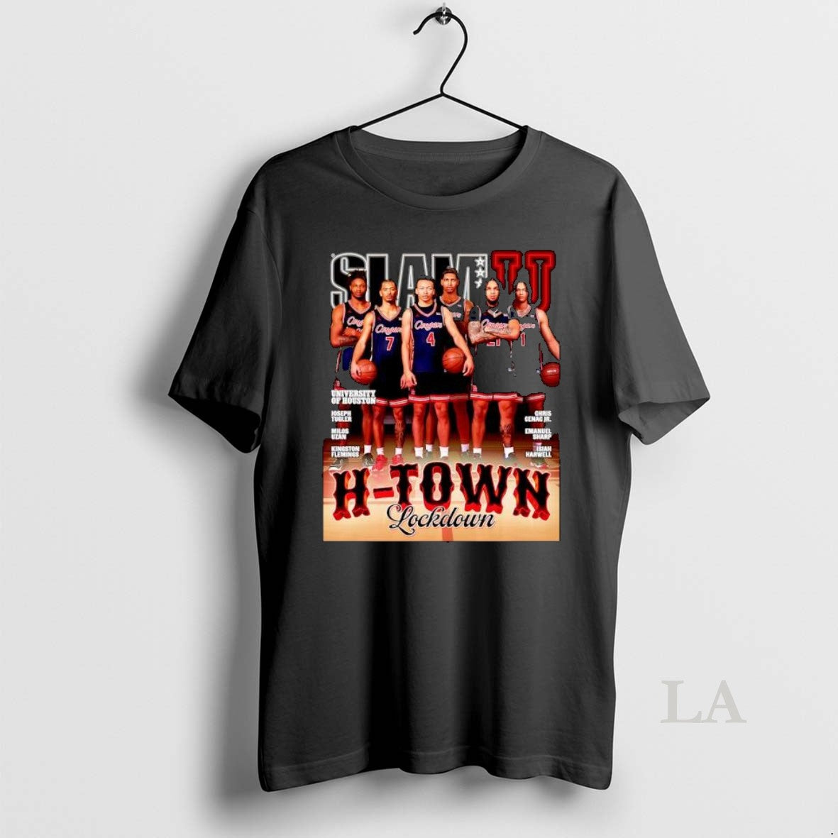 Original University Of Houston Joseph Tugler Milos Uzan Kingston Flemings Basketball Player H Town Lockdown T-Shirts,...