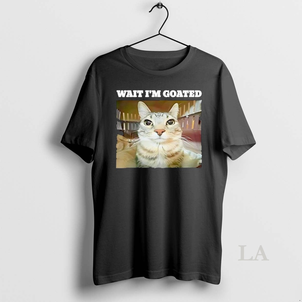 Original Wait Im Goated Funny Tabby Cat Expression T-Shirts, Hoodie, Sweatshirt | HypeDripTees.com