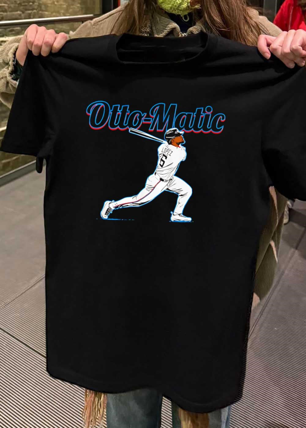Otto-Matic Lopez Hitting Baseball Toronto Blue Jays T-Shirt