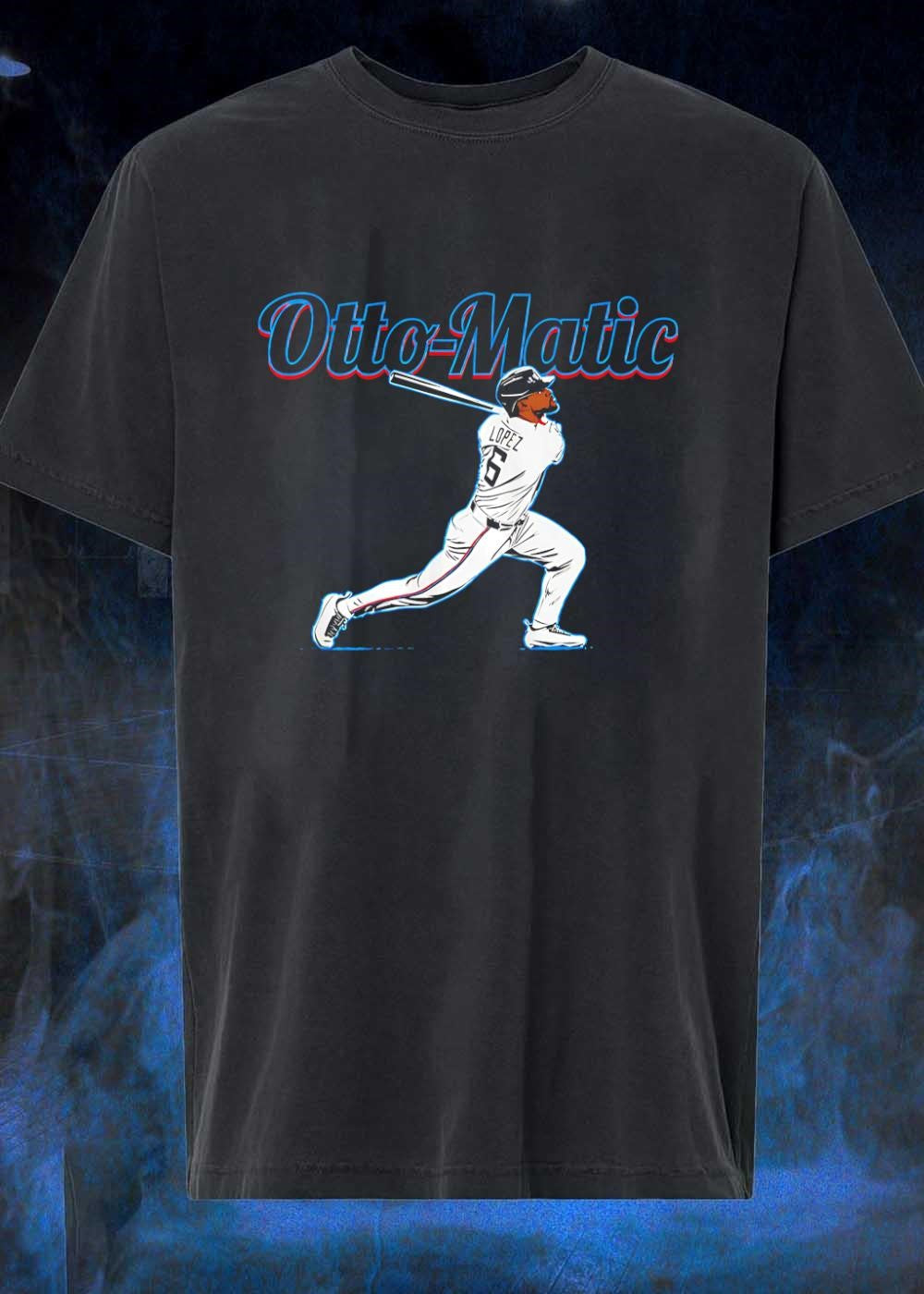 Otto-Matic Lopez Hitting Baseball Toronto Blue Jays T-Shirt
