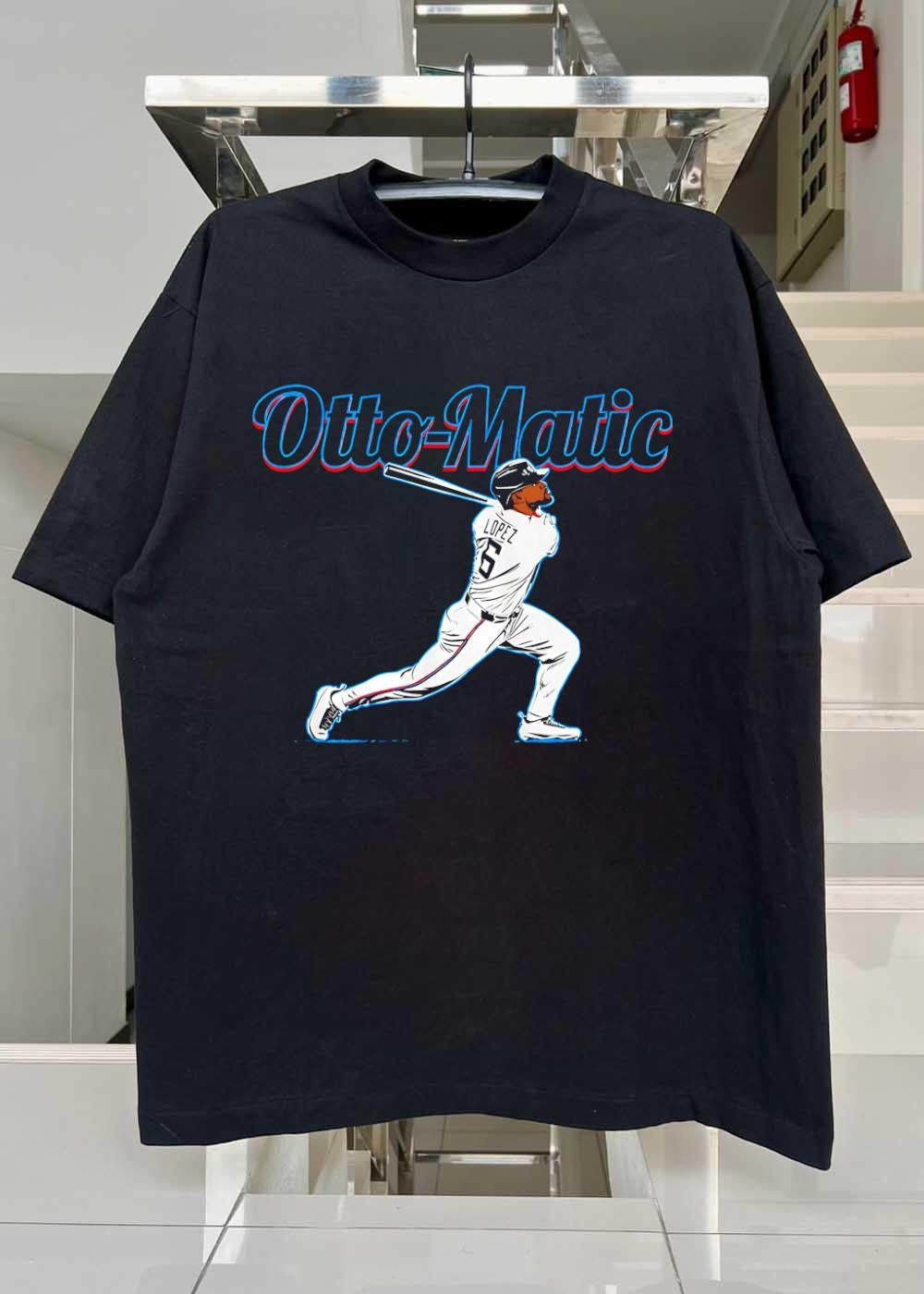 Otto-Matic Lopez Hitting Baseball Toronto Blue Jays T-Shirt