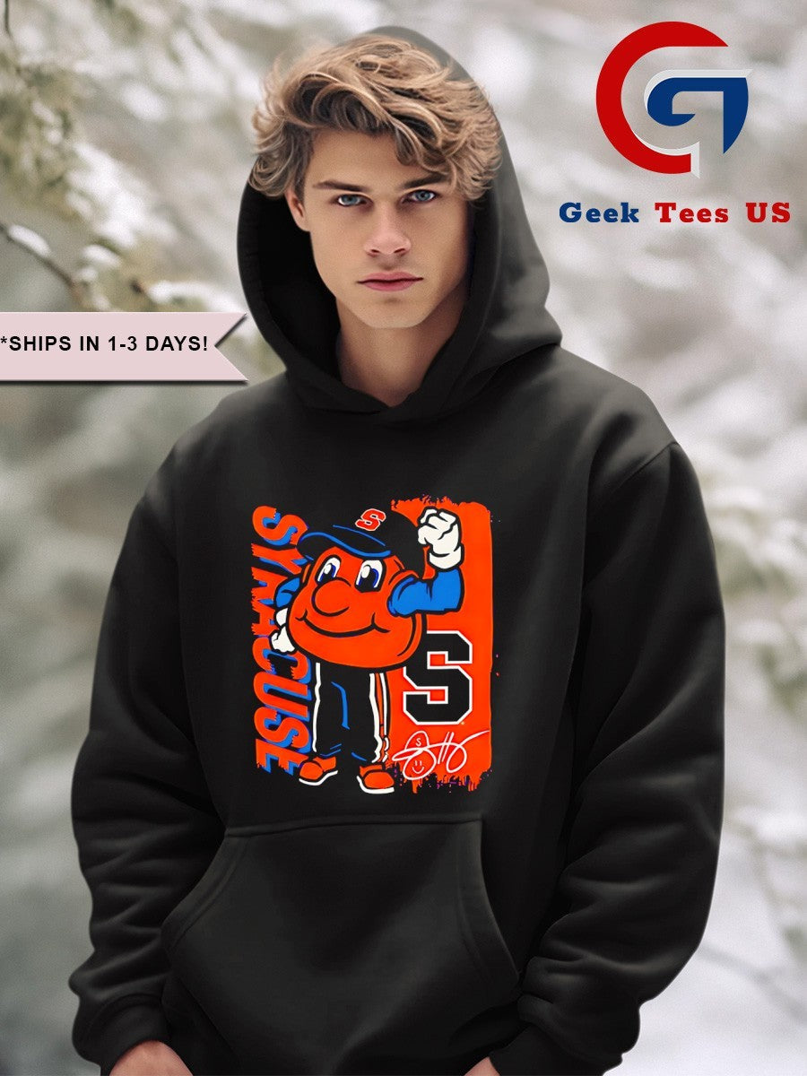 Otto the Orange Syracuse Orange mascot signature shirt