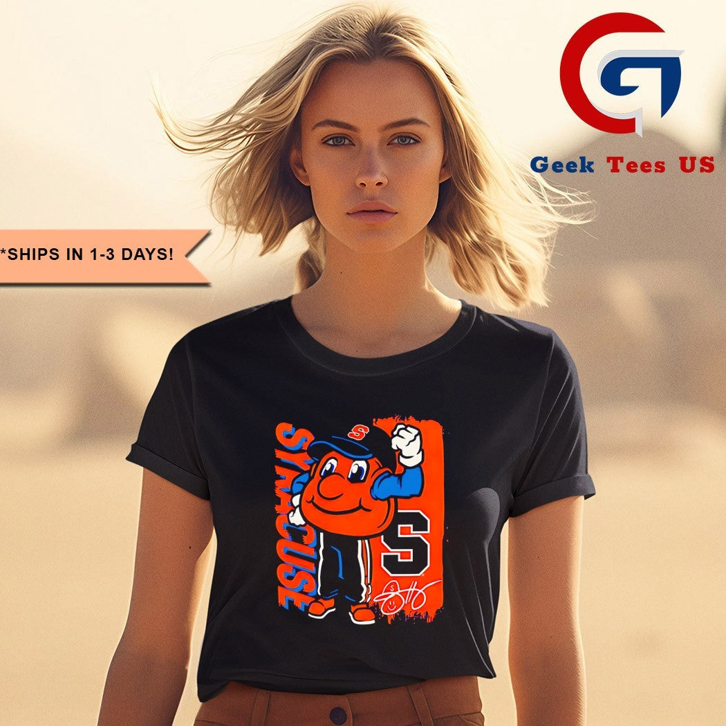 Otto the Orange Syracuse Orange mascot signature shirt
