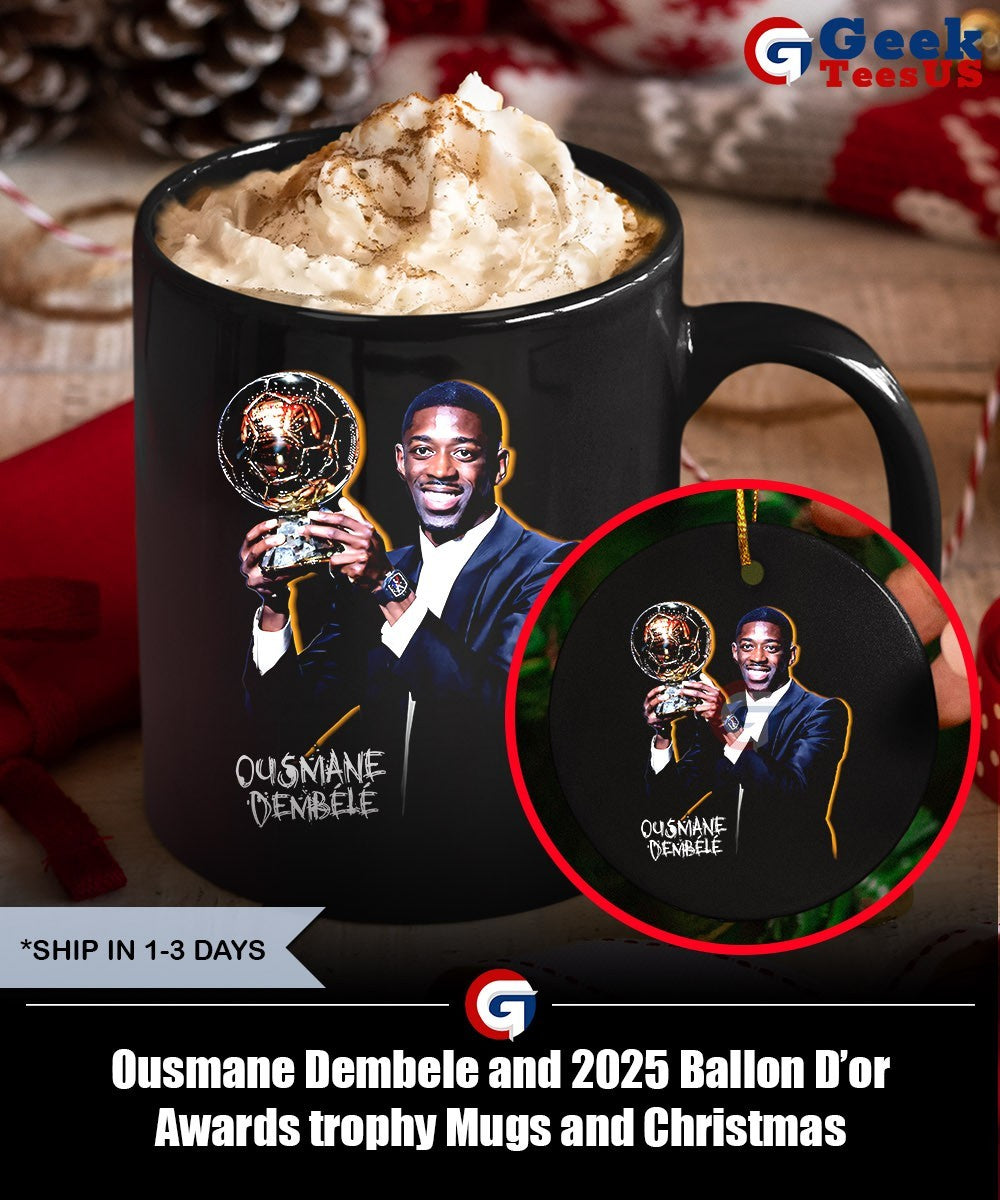 Ousmane Dembele and 2025 Ballon D’or Awards trophy shirt