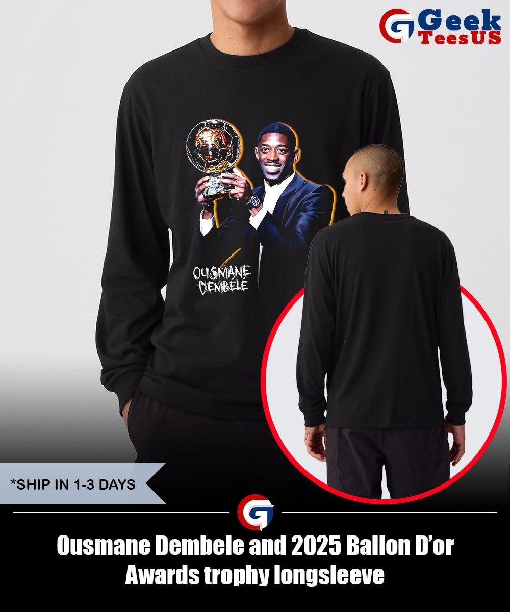 Ousmane Dembele and 2025 Ballon D’or Awards trophy shirt