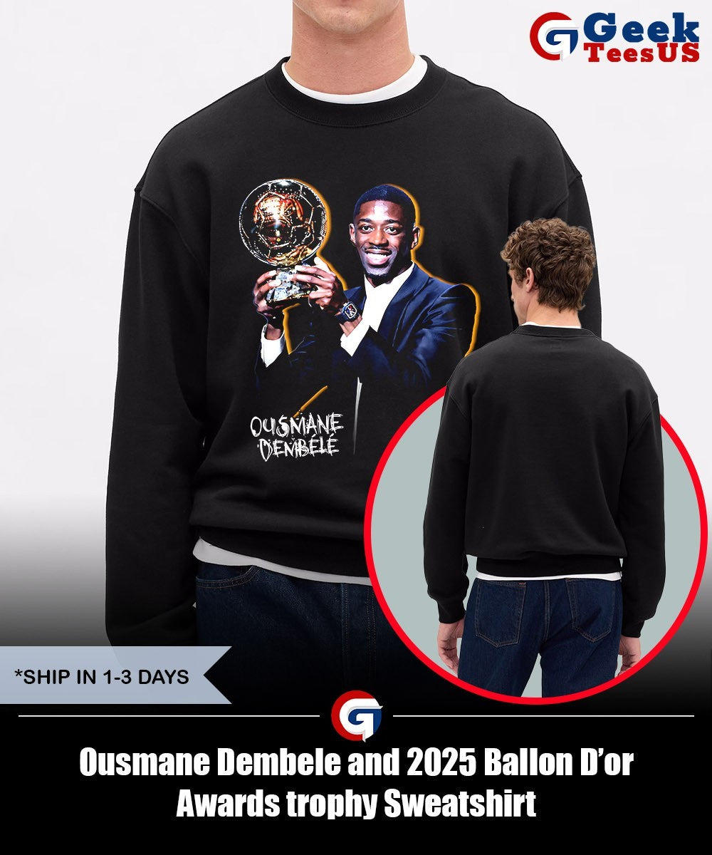 Ousmane Dembele and 2025 Ballon D’or Awards trophy shirt