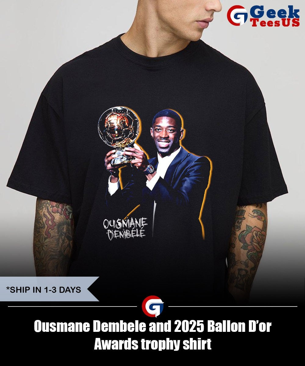 Ousmane Dembele and 2025 Ballon D’or Awards trophy shirt