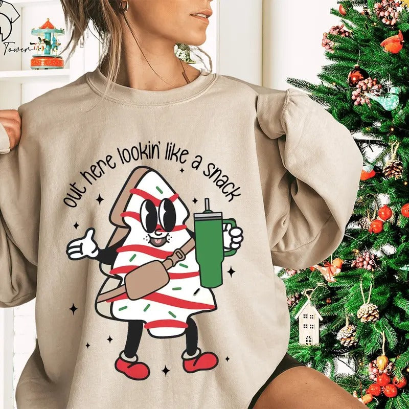 Out Here Lookin Like Snack Boojee Tree Cake Funny T-Shirts, Hoodie, Sweatshirt