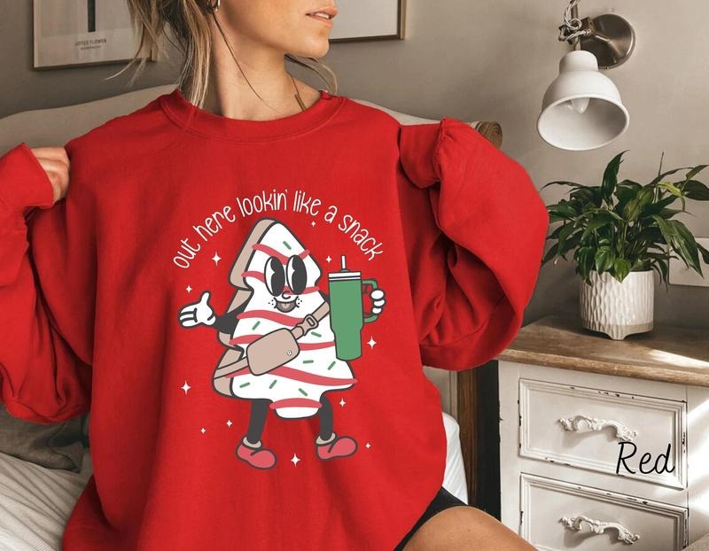 Out Here Lookin Like A Snack Sweatshirt, Boujee Christmas Tree Shirt, Funny Christmas Sweater Hoodie | HypeDripTees.com