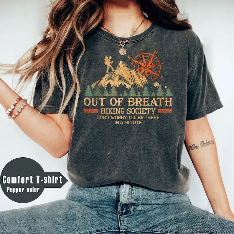 Out of breath hiking society shirt Hoodie, Sweatshirt | HypeDripTees.com