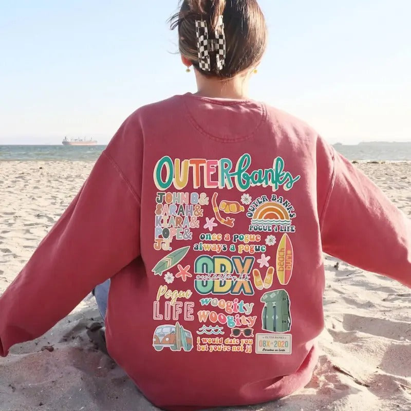 Outer Banks Crewneck Sweatshirt With Inspirational Back Quotes T-Shirts, Hoodie | HypeDripTees.com