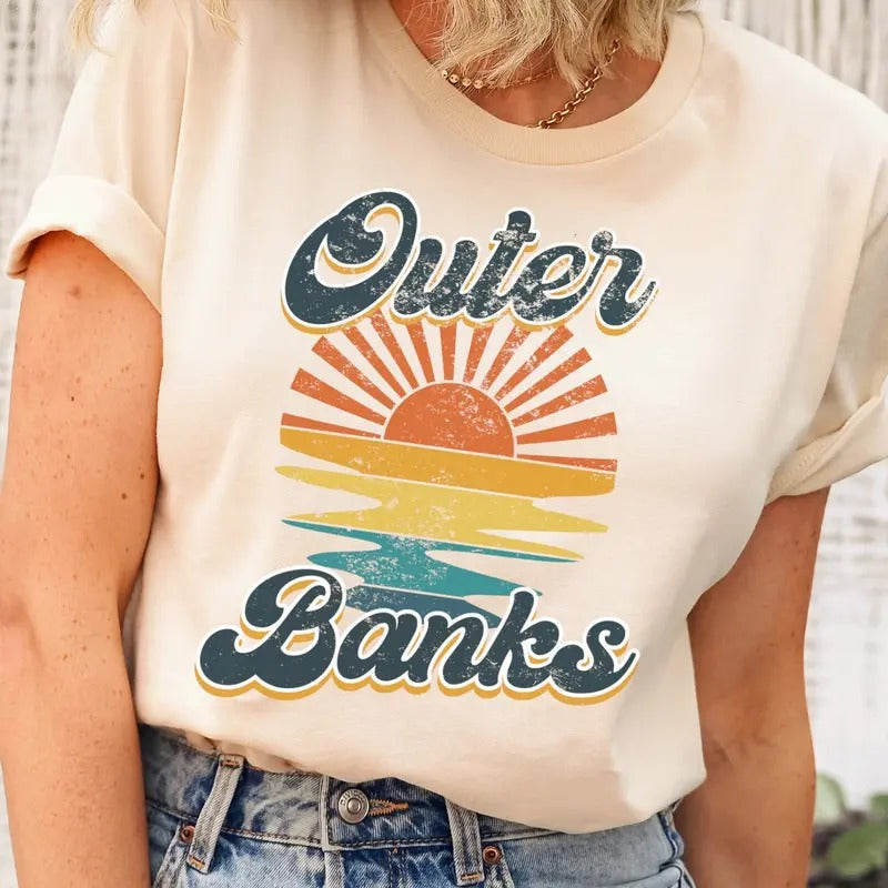 Outer Banks Sunset Tshirt, Family Vacation Beach Trip Tee Shirts Hoodie, Sweatshirt | HypeDripTees.com