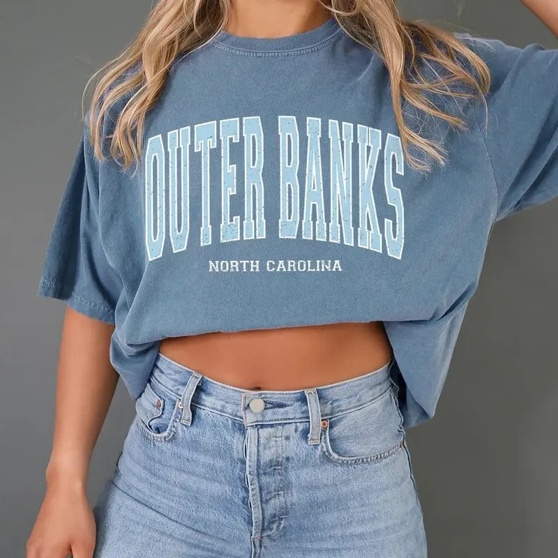 Outer Banks T-Shirt  Comfort Colors ,OBX Show Shirt, Outer Banks Pogue Life, Beach Tee, Oversized, Spring Break Tee Gift...
