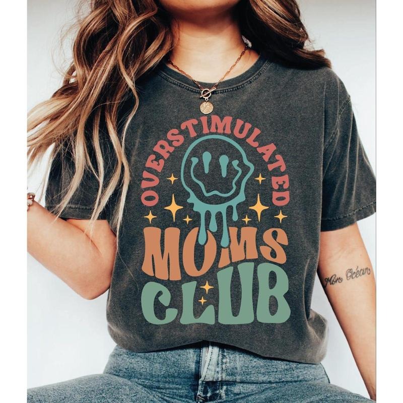 Overstimulated Moms Club Comfort Colors Shirt, Funny Mom T-shirt, Trendy Mothers Day Shirt, Gift For Mama, Comfort Colors...
