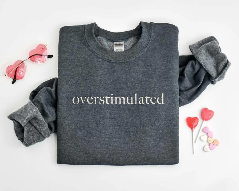 Overstimulated Sweatshirt for Mom, Cowboy Frog Shirt, Unhinged TShirt, Weirdcore Clothing, Gen Z Shirt, Weird Stuff Funny...