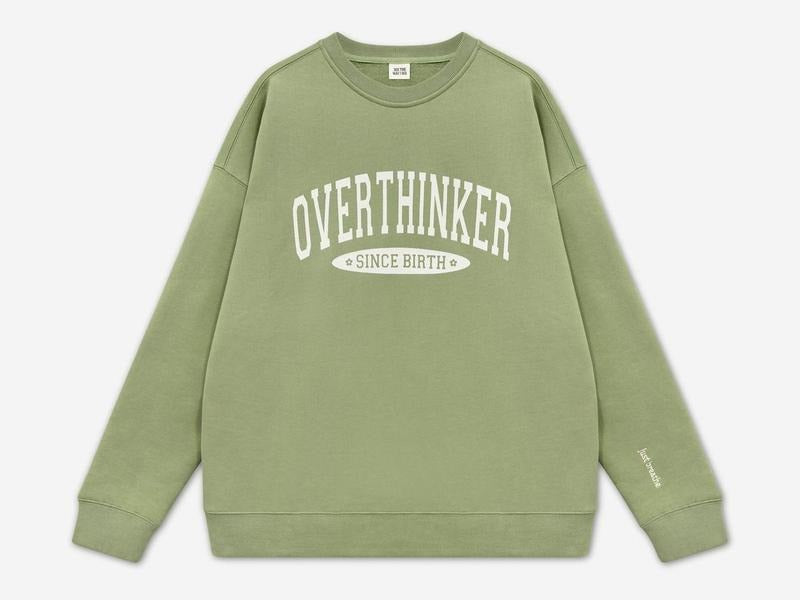 Overthinker Since Birth Crewneck Sweatshirt DRG, Classic Cotton T-Shirts, Hoodie | HypeDripTees.com