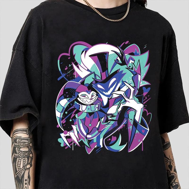 Ozzie x Fizz T-Shirt, Asmodeus x Fizzarolli Helluva Boss T-Shirt, Birthday Gift for Fans, Hazbin Hotel-2  Classic Fabric...