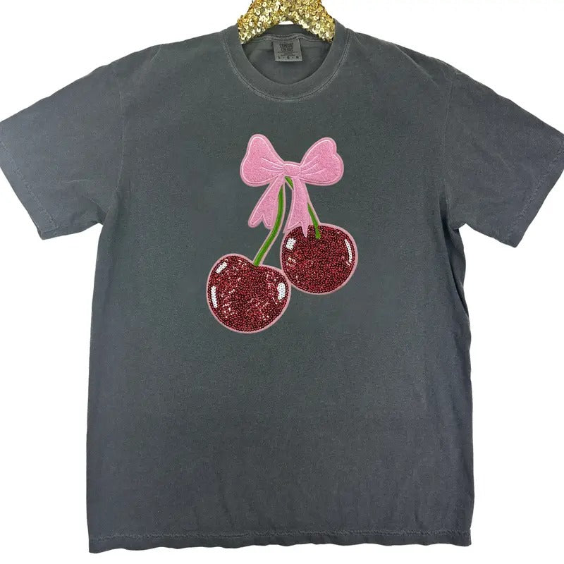 PATCH Cherry Coquette Comfort Colors T-Shirt Hoodie, Sweatshirt | HypeDripTees.com