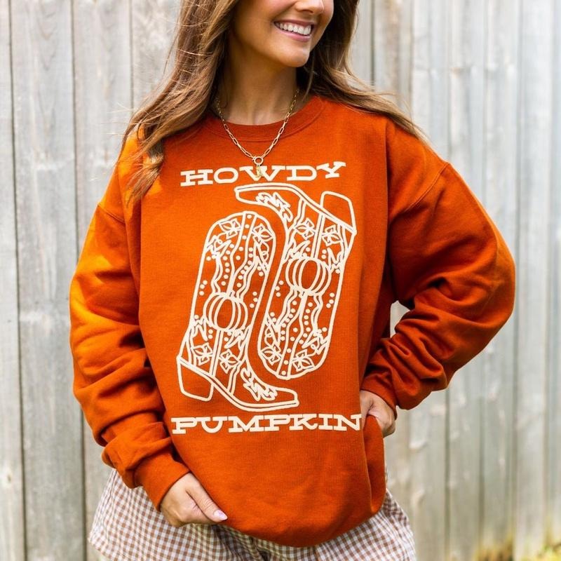 PUFF 'Howdy Pumpkin' Crewneck Sweatshirt T-Shirts, Hoodie | HypeDripTees.com