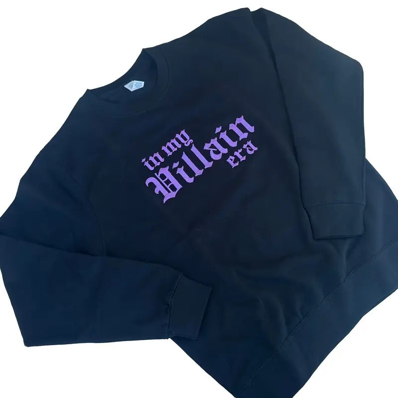 PURPLE In My Villain Era TM Embroidered Crewneck Sweatshirt Menswear Stylish T-Shirts, Hoodie | HypeDripTees.com