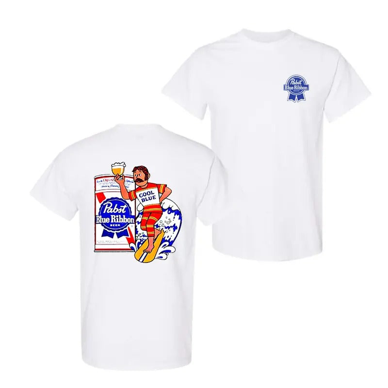 Pabst Blue Ribbonn Shirt, Retro Beer Shirt, Drinking PBR Shirt For Men Women Hoodie, Sweatshirt | HypeDripTees.com