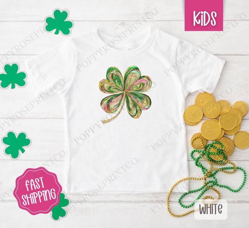Painted Clover Shirt St Patrick'S Day Children'S Cute Gildan T-Shirts, Hoodie, Sweatshirt