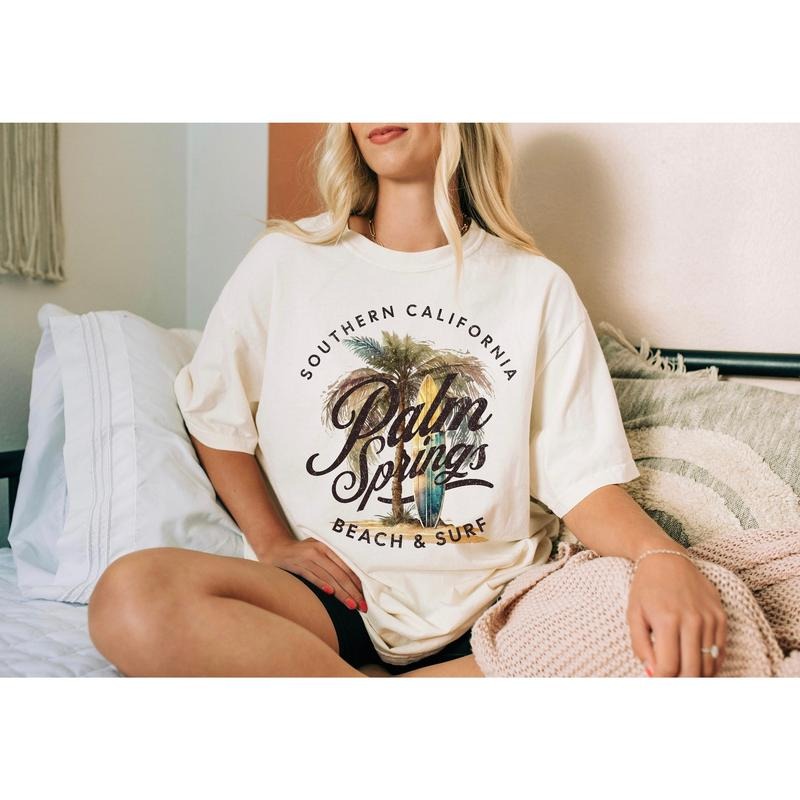 Palm Springs Shirt, California Shirt, Beach and Surf Shirt, Beachy Tee, Summertime Tshirt, Vintage Summer Shirt Hoodie,...