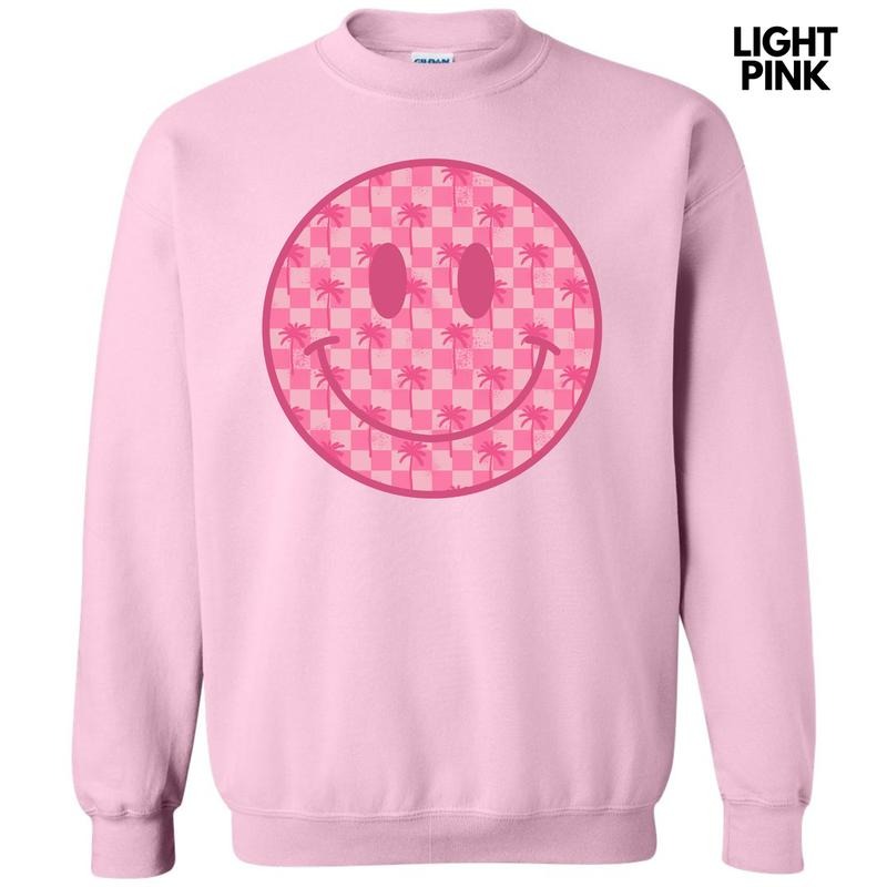 Palm Tree Checker Happy Face Sweatshirt 'NLB' T-Shirts, Hoodie | HypeDripTees.com