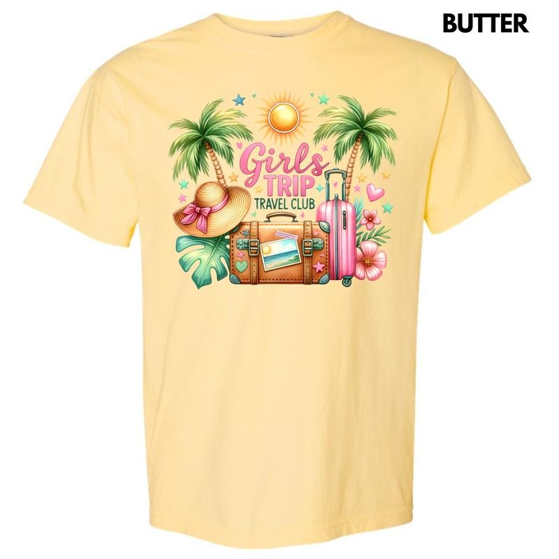 Palm Tree Girls Trip Comfort Colors T-Shirt Hoodie, Sweatshirt | HypeDripTees.com