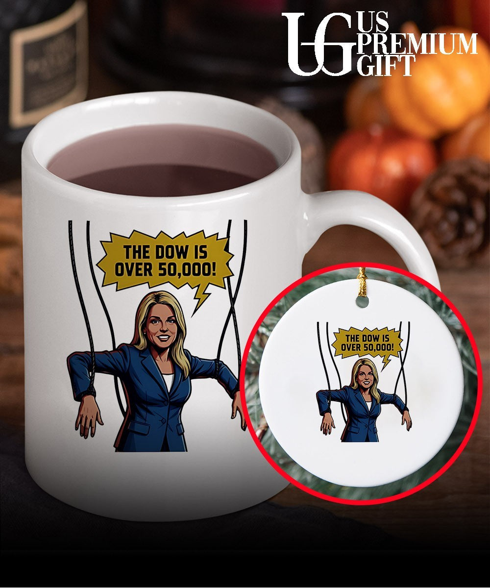 Pam Bondi the dow is over 50 000 cartoon shirt