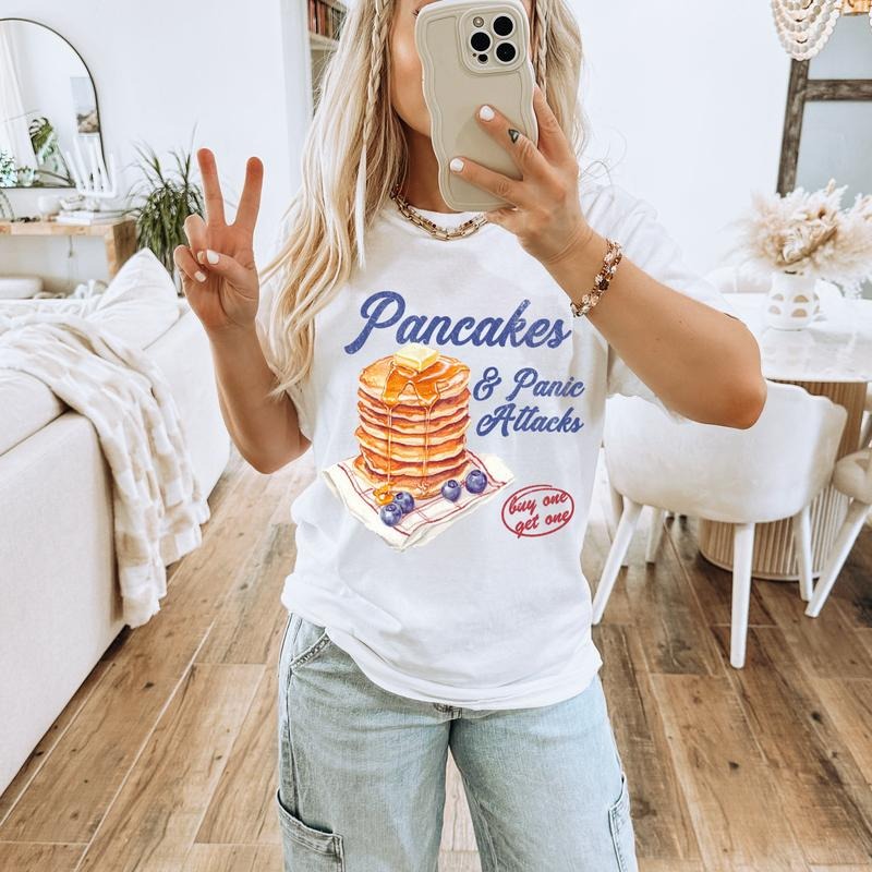 Pancakes & Panic Attacks DTF Transfers - THIS IS NOT A SHIRT Hoodie, Sweatshirt | HypeDripTees.com