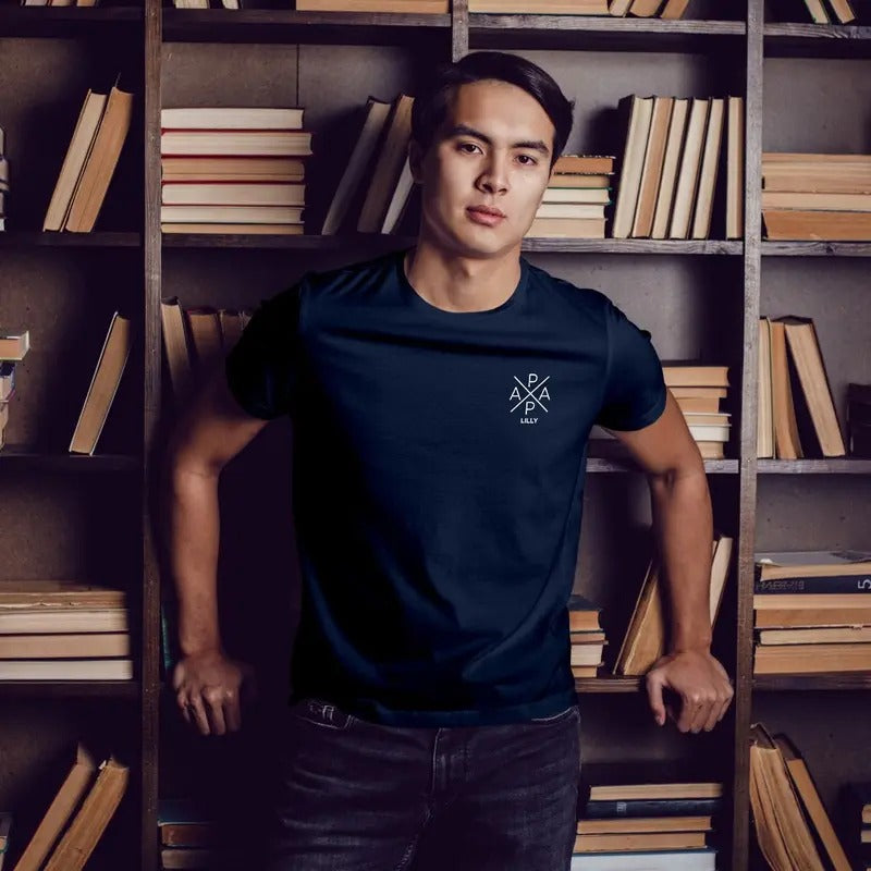 Papa Cross T-shirt Navy Personalized With Name  sweater and hoodie Sweatshirt | HypeDripTees.com