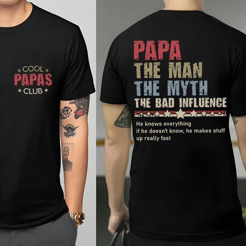 Papa The Man The Myth T-Shirt 2 Sides, Father's Day Shirt , Funny Gift For Husband Hoodie, Gift For Dad Sweatshirt
