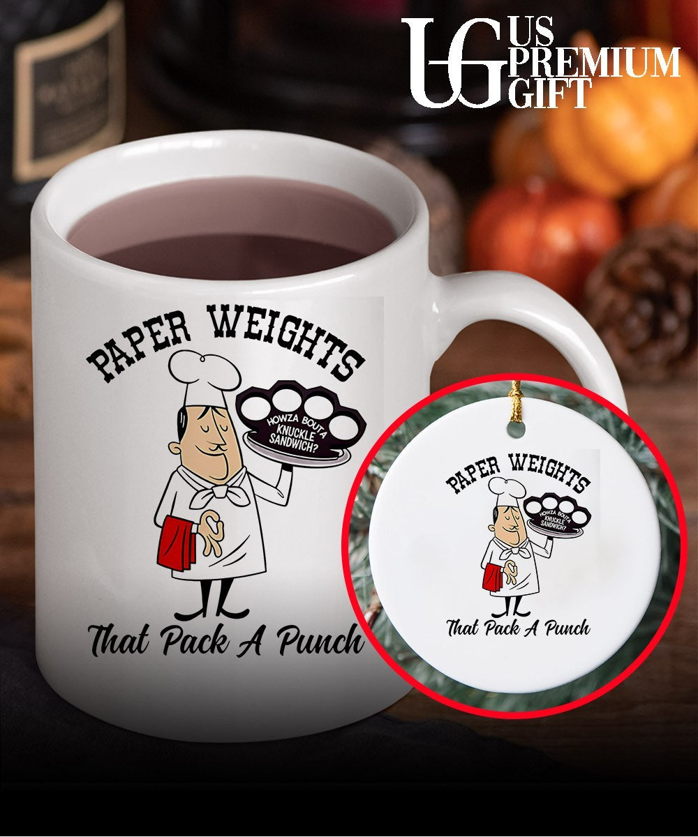 Paper Weights That Pack a Punch Knuckle Sandwich Chef shirt