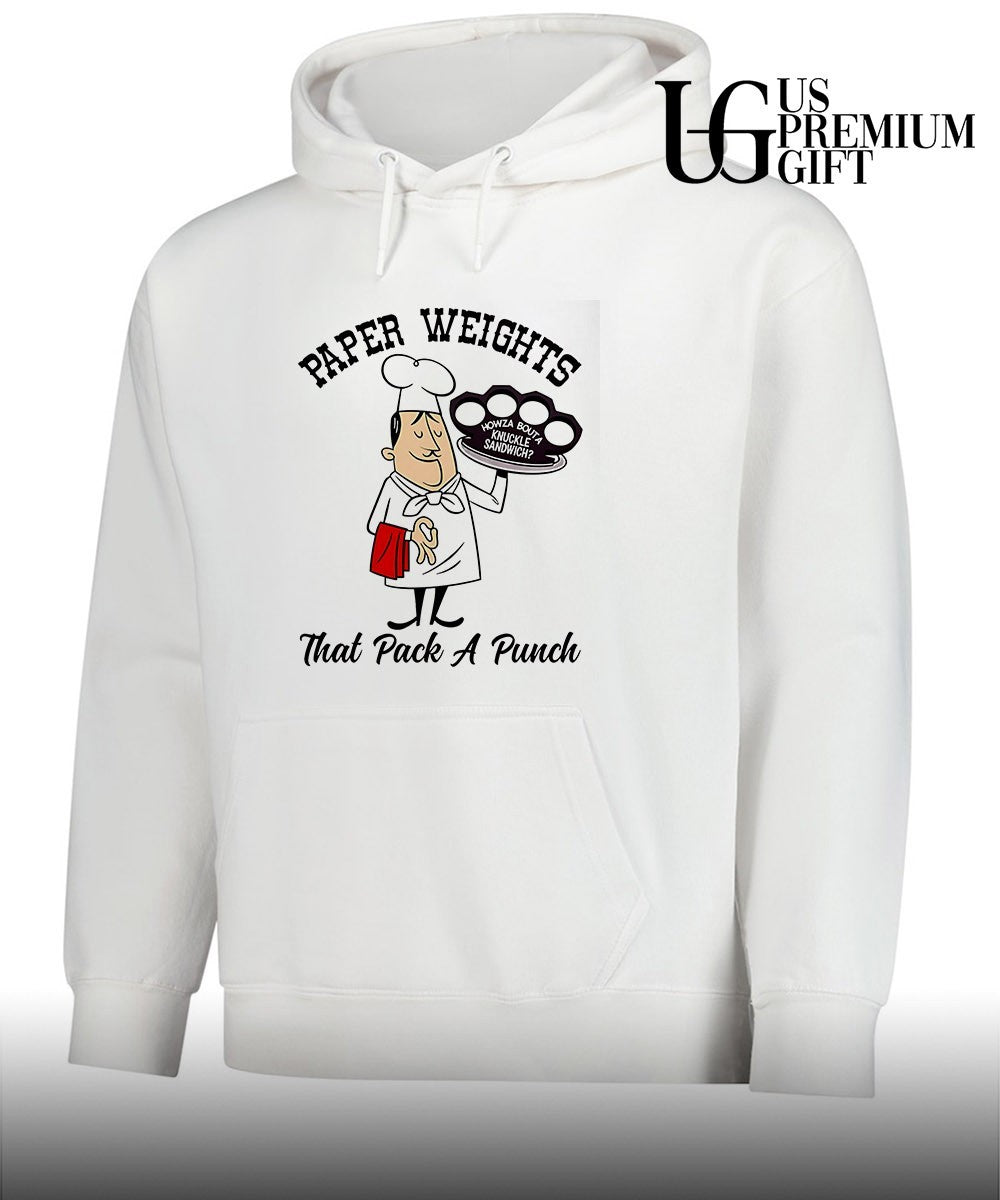 Paper Weights That Pack a Punch Knuckle Sandwich Chef shirt