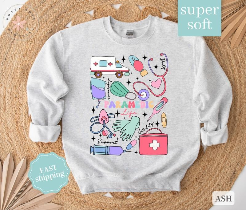 Paramedic Sweatshirt, EMT Crewneck, Ambulance Driver Shirt, Paramedic Gift Hoodie | HypeDripTees.com