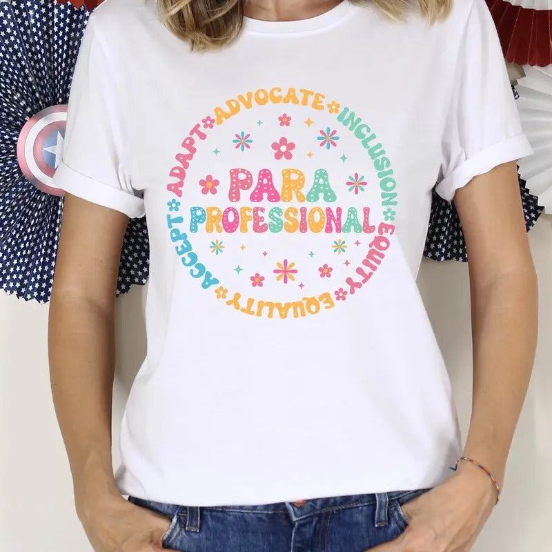 Paraprofessional T-Shirt, Para Squad Shirt, Para Educator Tee, Teacher Aide Tee, Special Education Teacher Shirt, Teacher...
