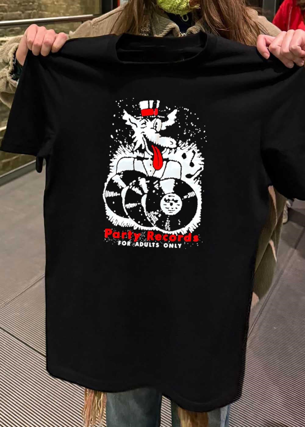 Party Records For Adults Only Wolf Spinning Vinyl Records T-Shirt